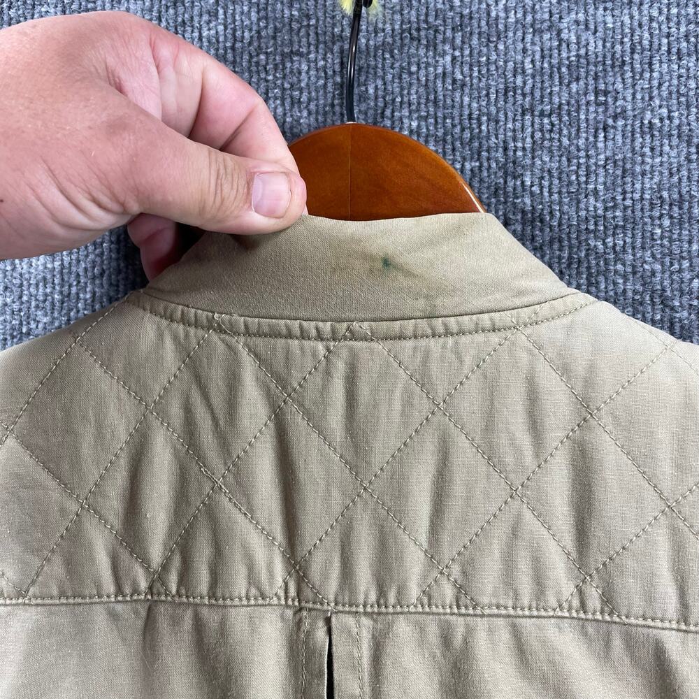 Woolrich Fishing/Hunting Vest Men's Large Beige Utility Outdoors Zip Pockets - Picture 11 of 12